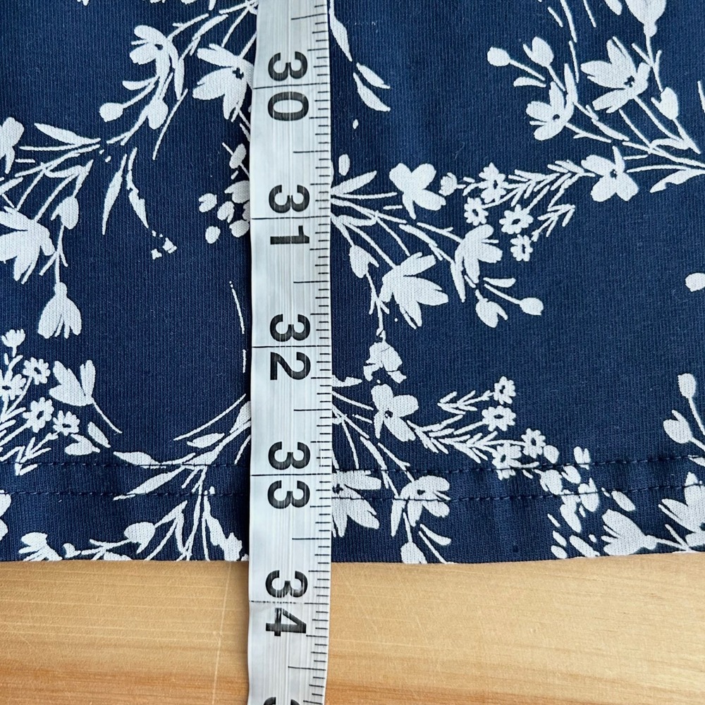 Pact French Navy Shoreline Floral Print Fit & Flare Swing Midi Skirt Size XXL - Picture 7 of 9
